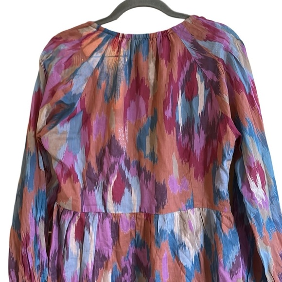 Banjanan Macaw Ikat Amber Multi Cotton Voile Dress Size XL - Picture 9 of 11
